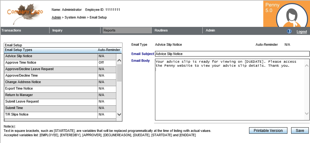 Automated Email